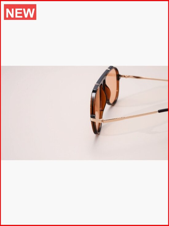 Oversized Aviator Sunglasses with Top Bar for Women Men